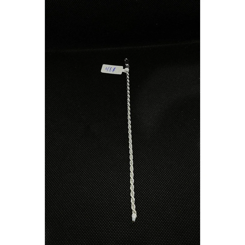 Pulsera Con Diseño Trenzado Plata Italiana 925 925 Silver Bracelet 7in